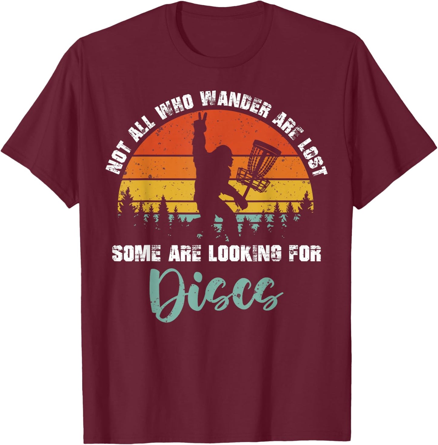 Bigfoot Disc Golf Big Foot Sasquatch Gifts Women T-Shirt - T-Shirt | Maroon