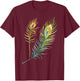 Peacock Feathers Indian Peafowl Bird Lover Watercolor Funny T-Shirt - T-Shirt | Maroon