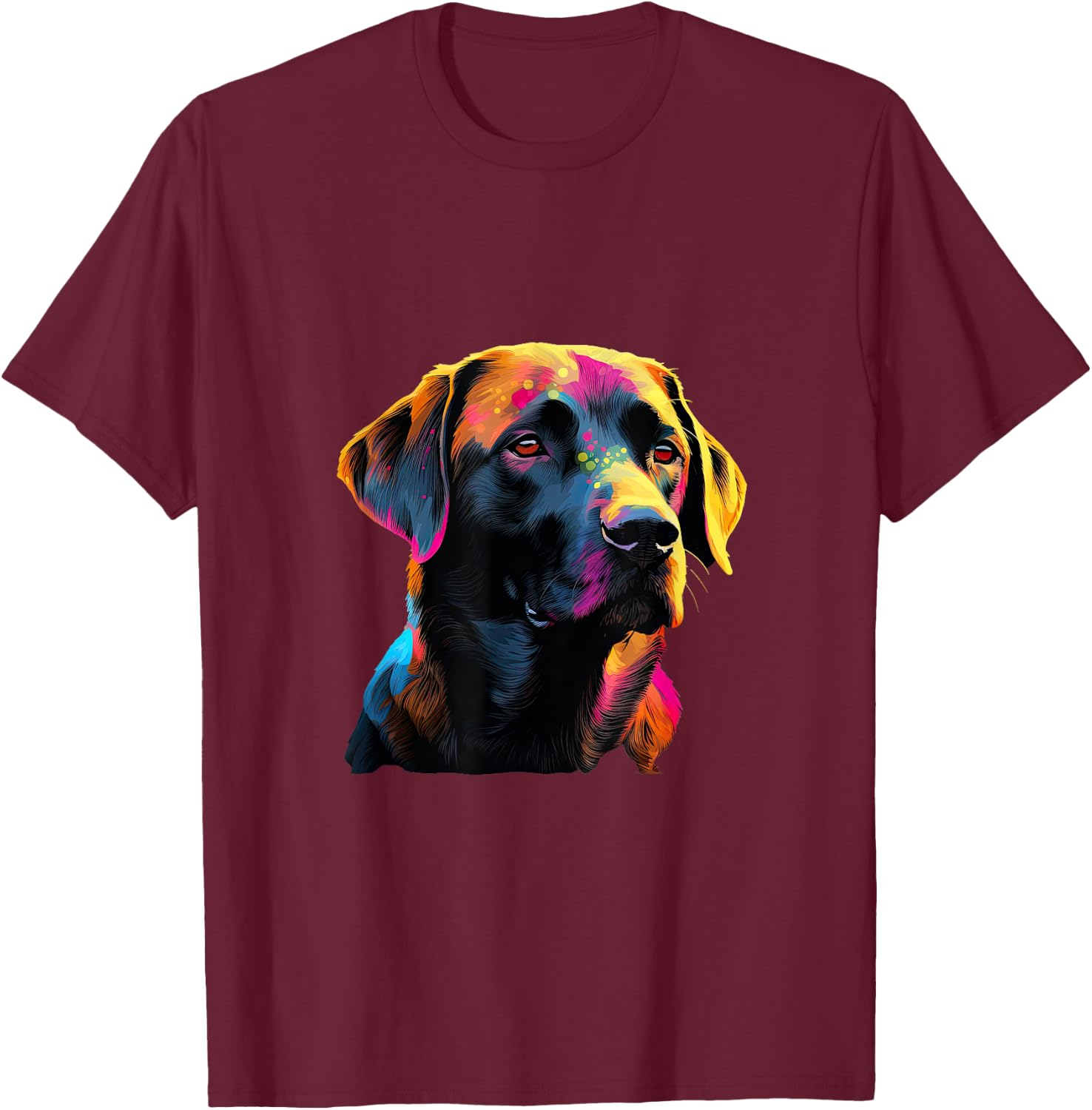 Black Labrador Lover Colorful Pop Art Black Lab T-Shirt - T-Shirt | Maroon