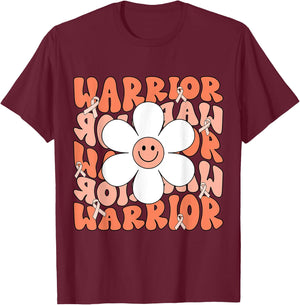 Uterine Cancer Peach Ribbon Uterine Cancer Warrior T-Shirt - T-Shirt | Maroon