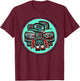 Alaska Native American Art Style Tlingit Haida Eagle Tribal T-Shirt - T-Shirt | Maroon