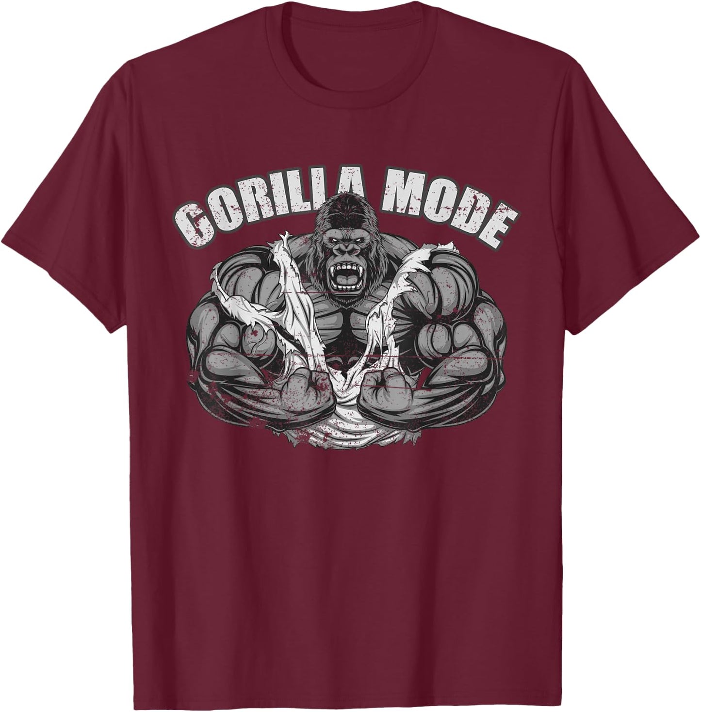 Gorilla Mode Gym Ape Fitness Coach Swole Monkey T-Shirt - T-Shirt | Maroon