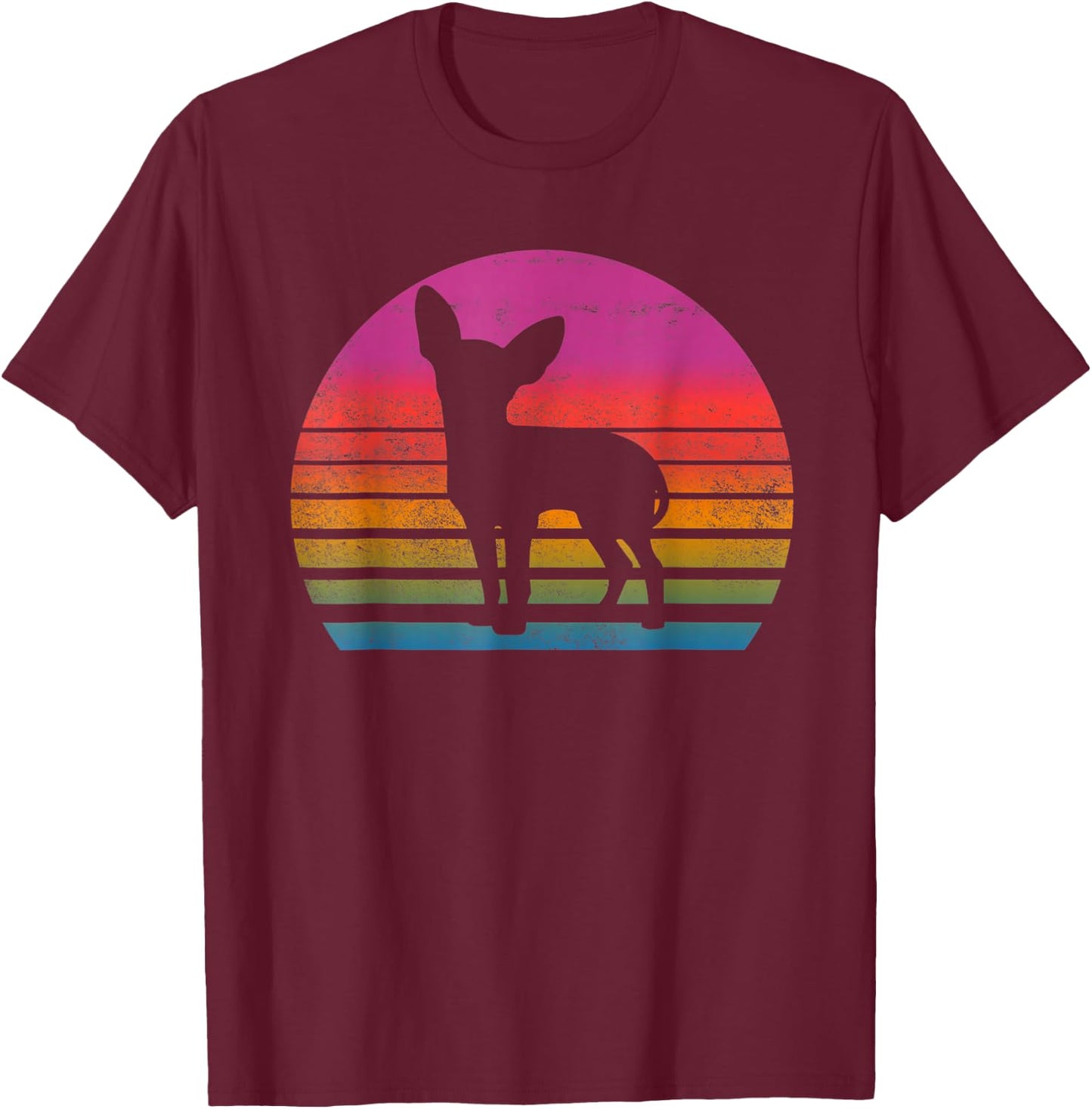 Retro 80s Chihuahua, Chihuahua Lover T-Shirt - T-Shirt | Maroon