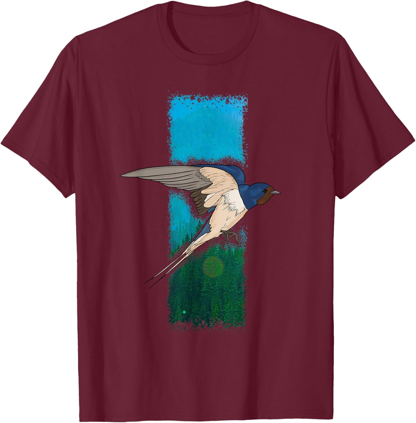 Barn Swallow Backyard Bird Graphic T-Shirt - T-Shirt | Maroon