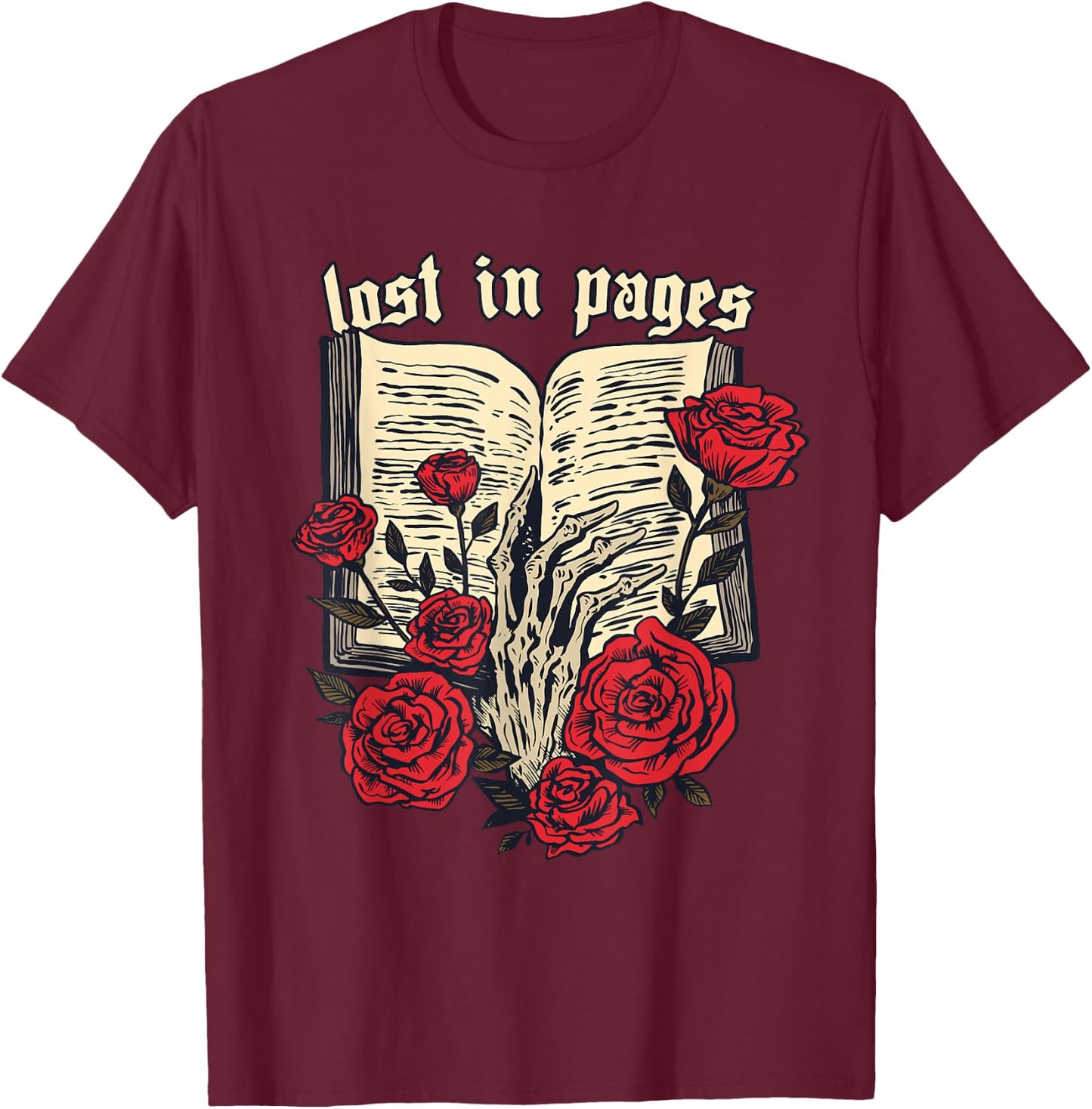 Bookish Lost in Pages Exciting Book Novel Love Reading Books T-Shirt - T-Shirt | Maroon