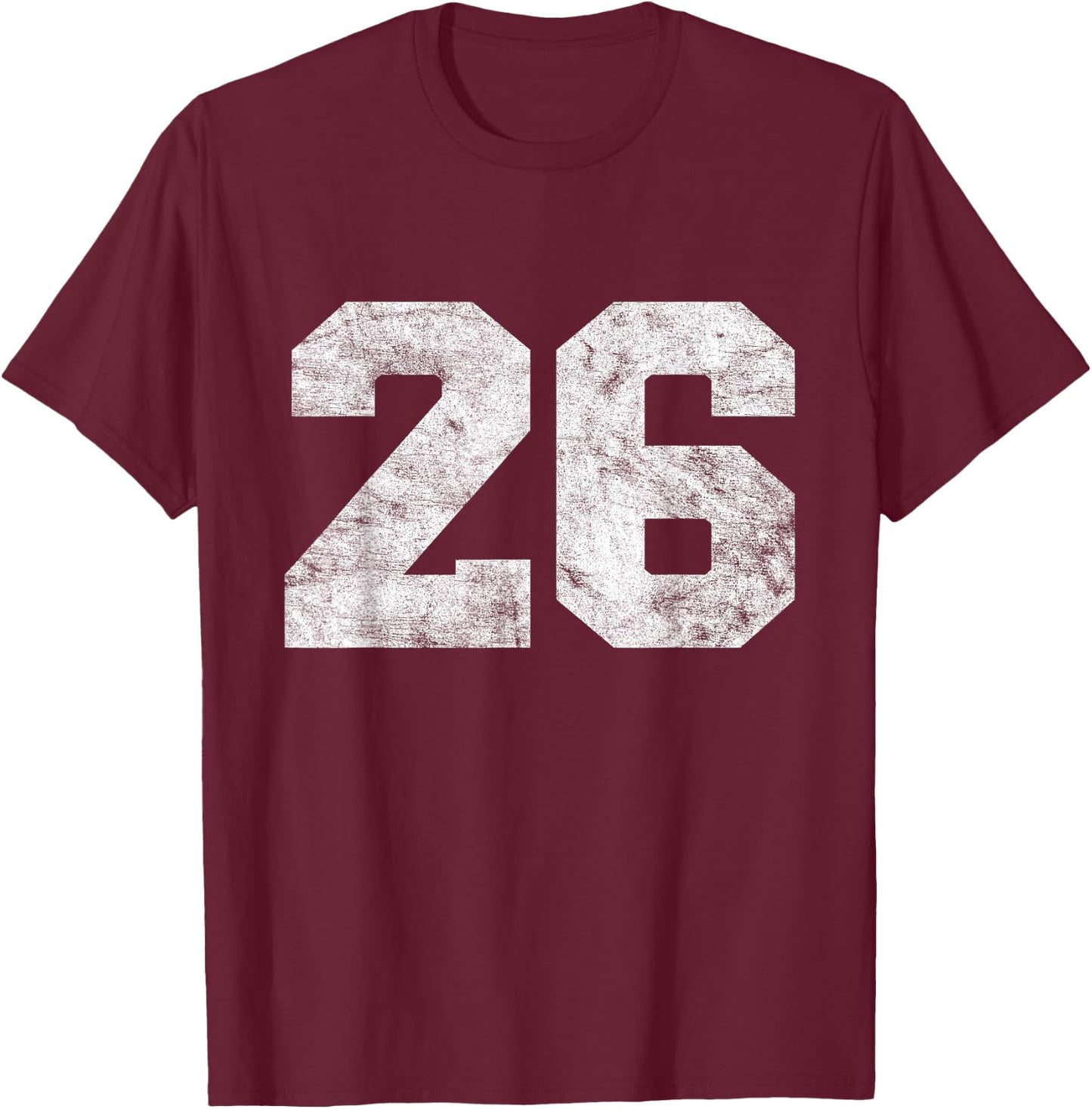 Vintage Lucky Number Birthday 26 Sports Player Team Athlete T-Shirt - T-Shirt | Maroon