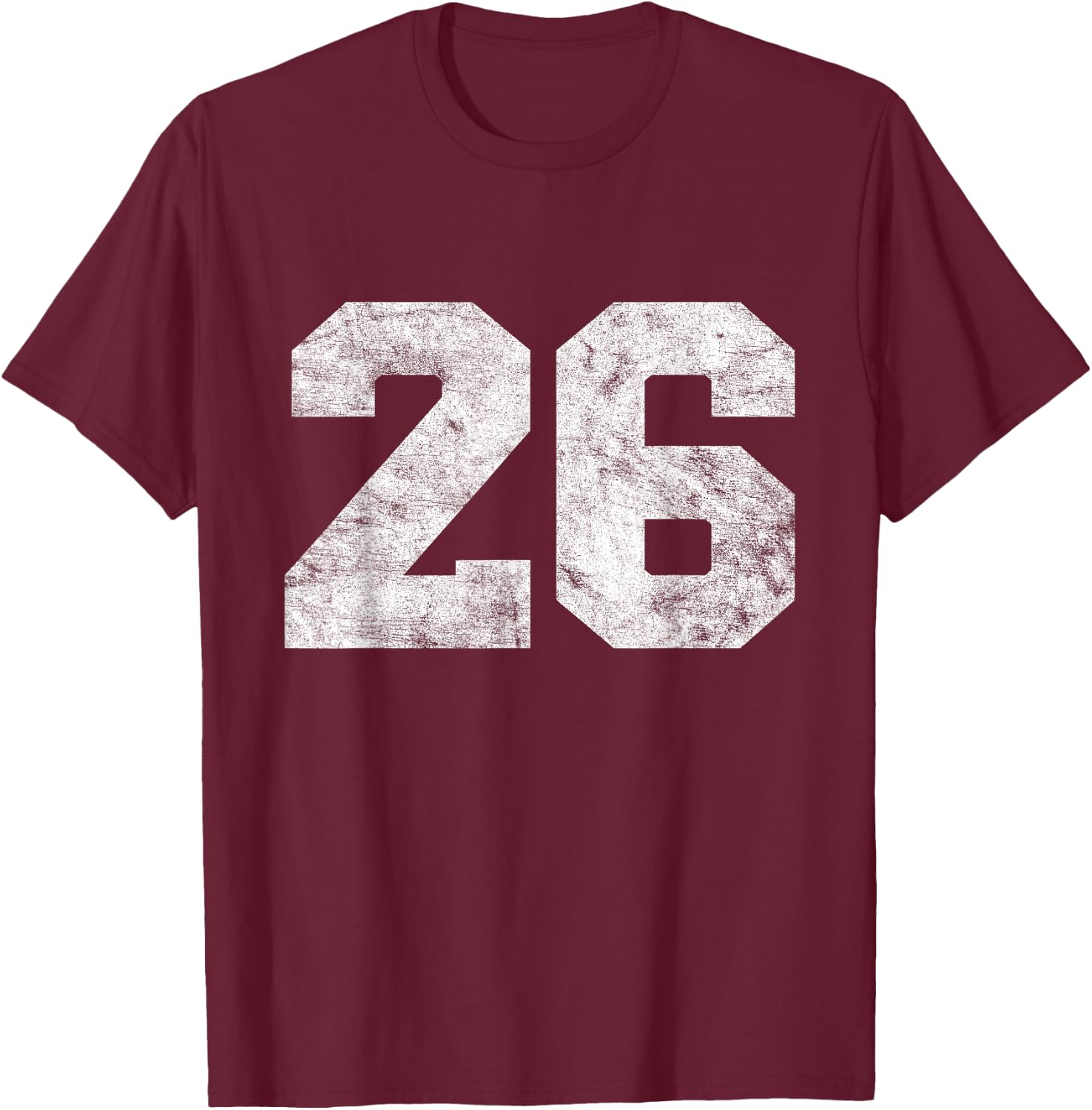 Vintage Lucky Number Birthday 26 Sports Player Team Athlete T-Shirt - T-Shirt | Maroon