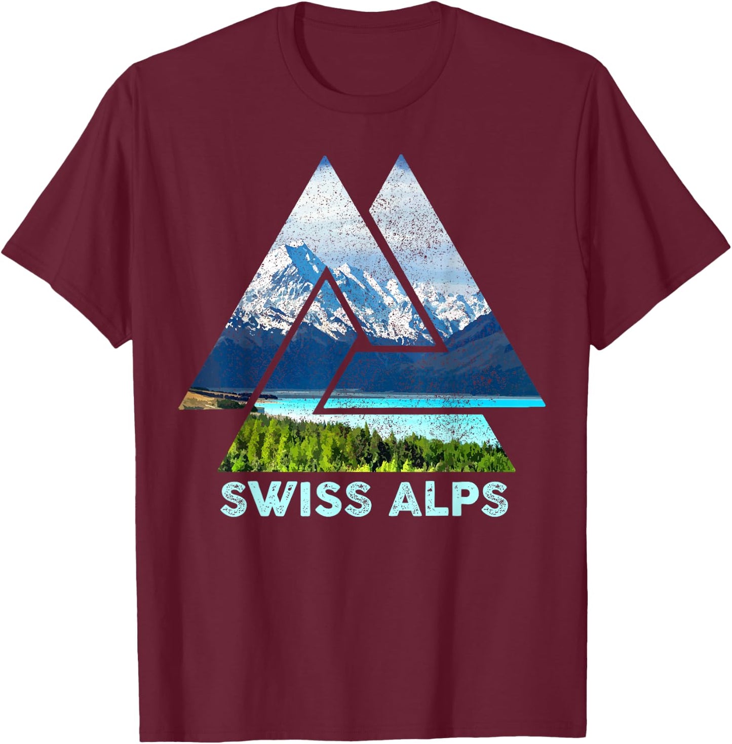 Switzerland Switzerland Nature Alps Mountains T-Shirt - T-Shirt | Maroon