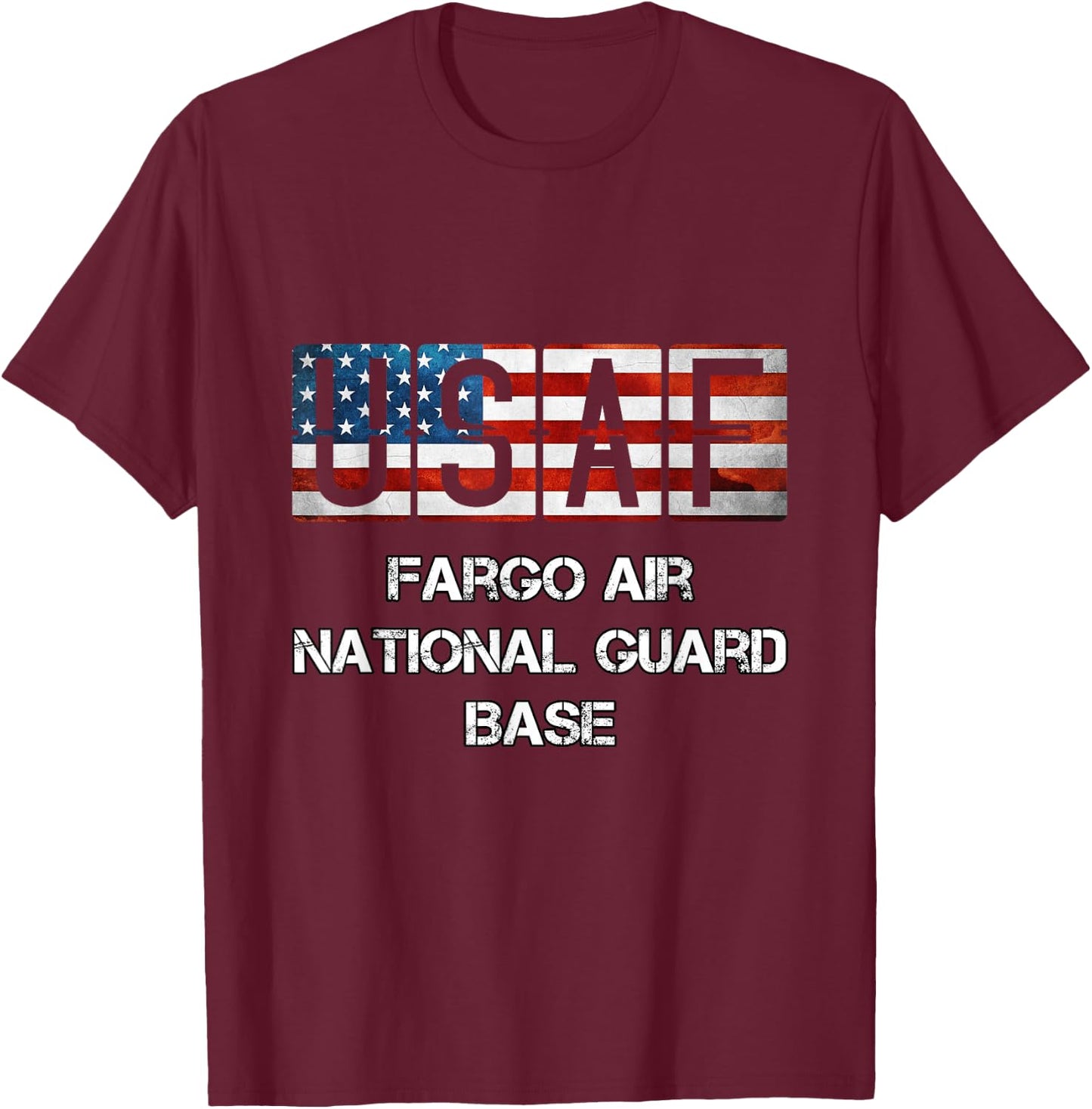 Fargo Air National Guard Base Distressed T-Shirt - T-Shirt | Maroon
