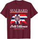 Svalbard Norway - Arctic Wilderness -Ice Bear Norwegian Flag T-Shirt - T-Shirt | Maroon