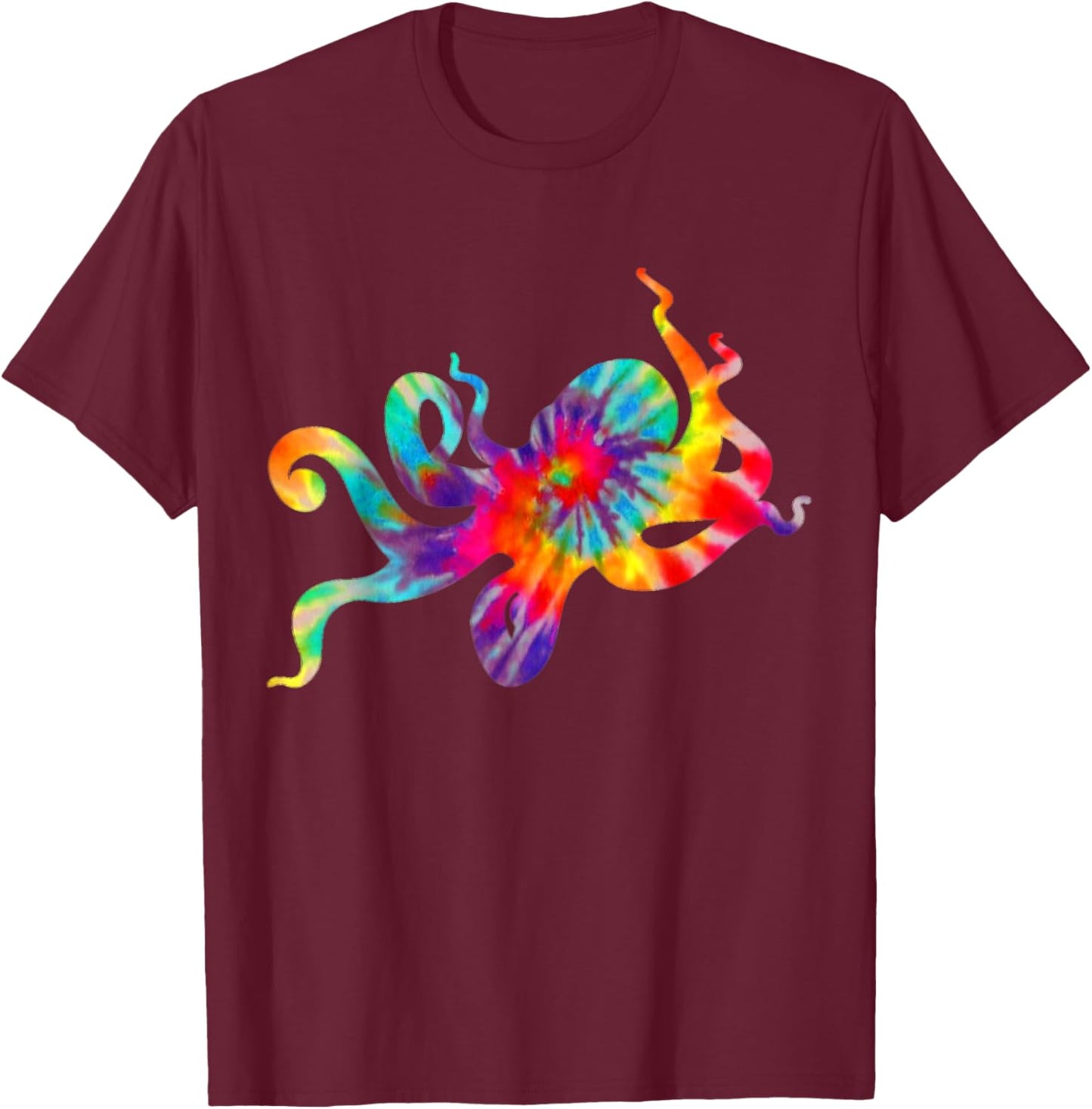 Octopus Tie Dye Vintage Kraken Ocean Animal T-Shirt - T-Shirt | Maroon