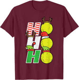 Christmas Lacrosse Ho Ho Ho Lax Xmas Sports Men Women Kids T-Shirt - T-Shirt | Maroon