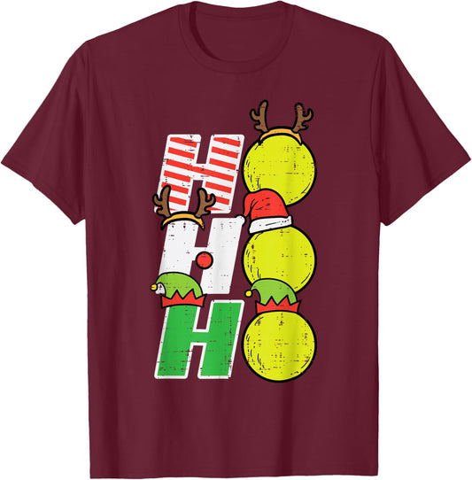 Christmas Lacrosse Ho Ho Ho Lax Xmas Sports Men Women Kids T-Shirt - T-Shirt | Maroon