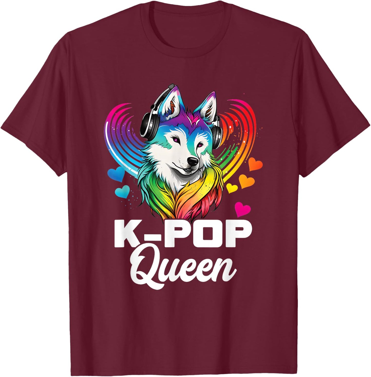 Kpop Queen Bias Wolf Korean Pop Merch K-pop Merchandise T-Shirt - T-Shirt | Maroon