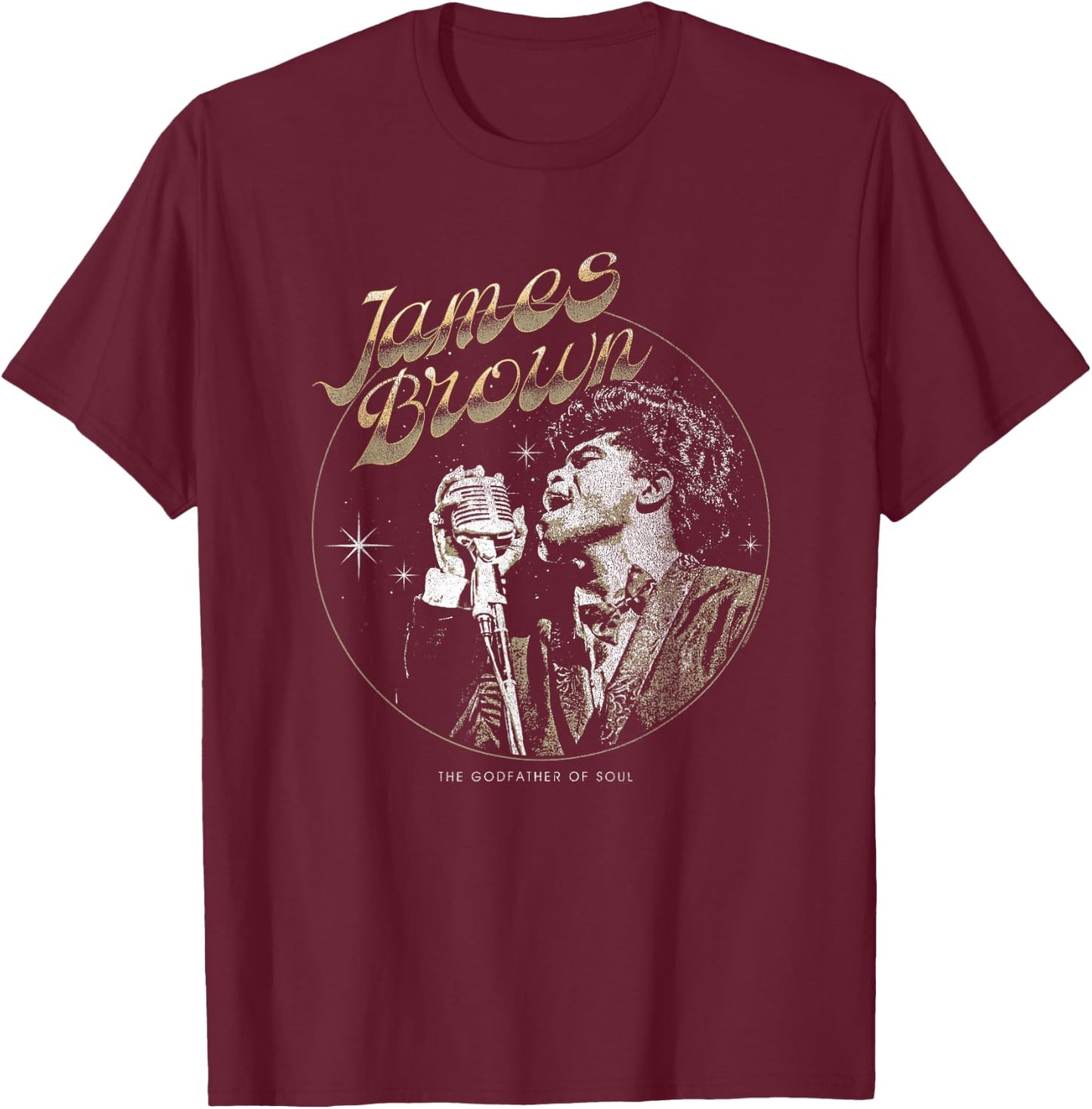 James Brown Godfather of Soul Vintage Photo T-Shirt - T-Shirt | Maroon