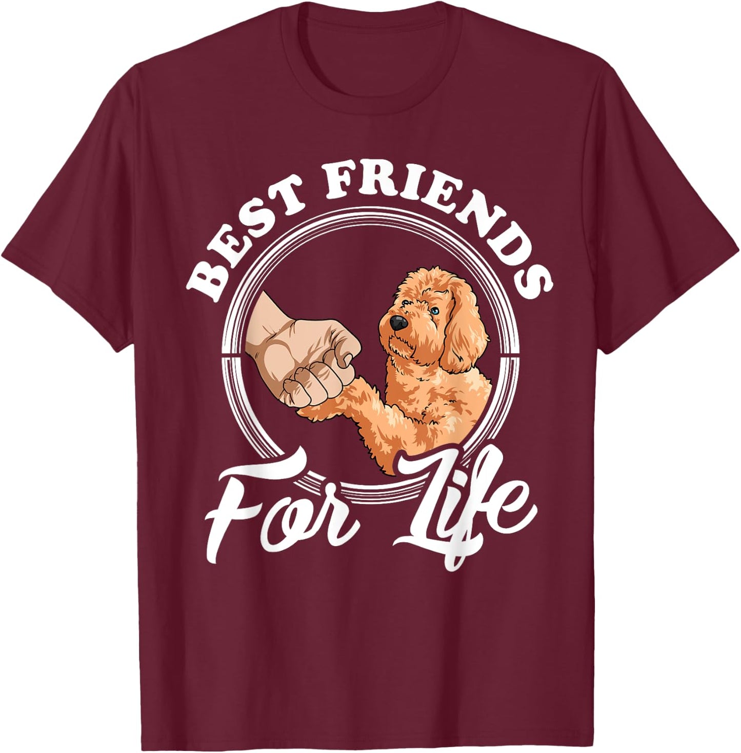 Goldendoodle Lover Design "Best Friends" Funny Goldendoodle T-Shirt - T-Shirt | Maroon