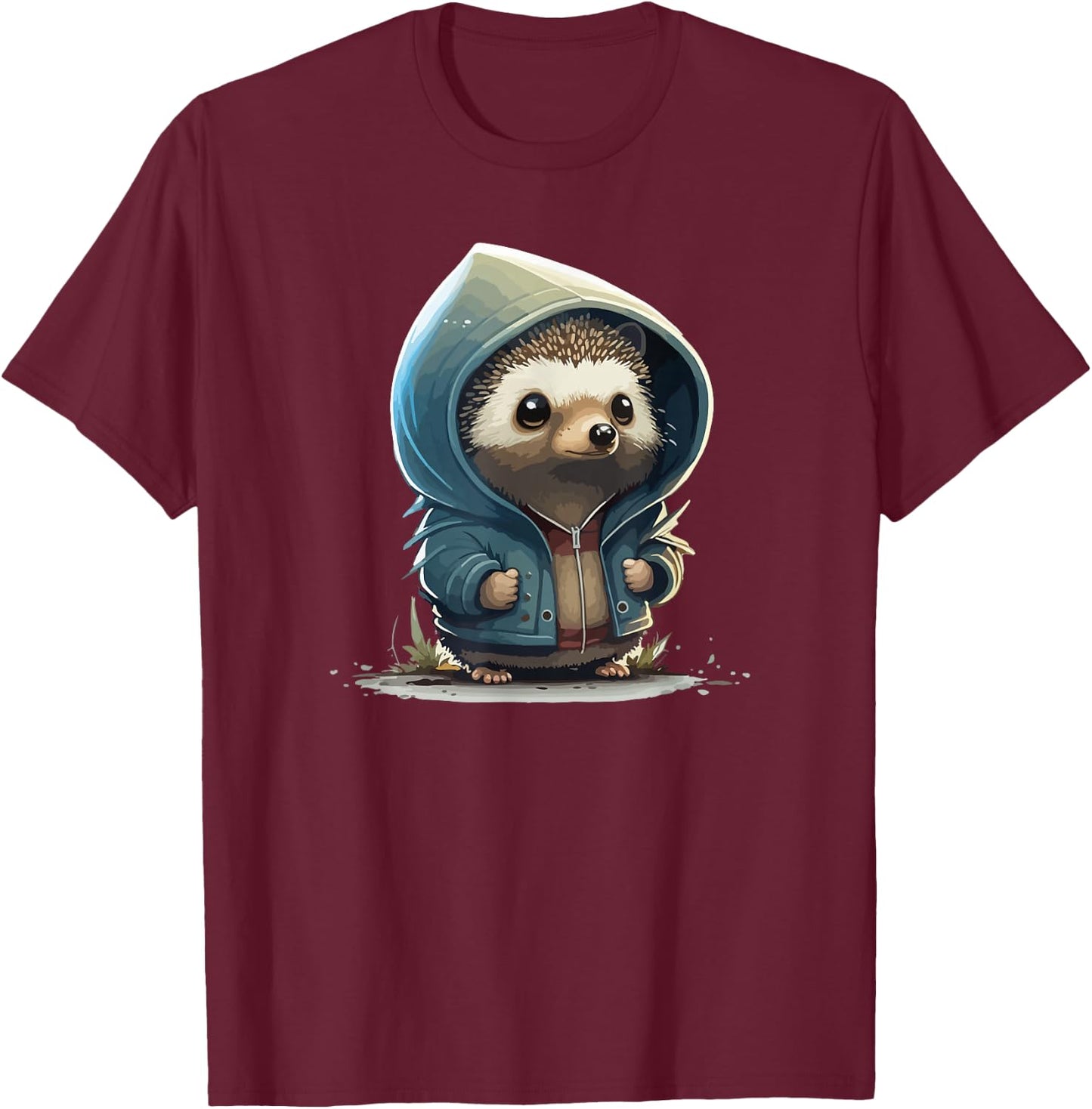 Retro Hedgehog T-Shirt - T-Shirt | Maroon
