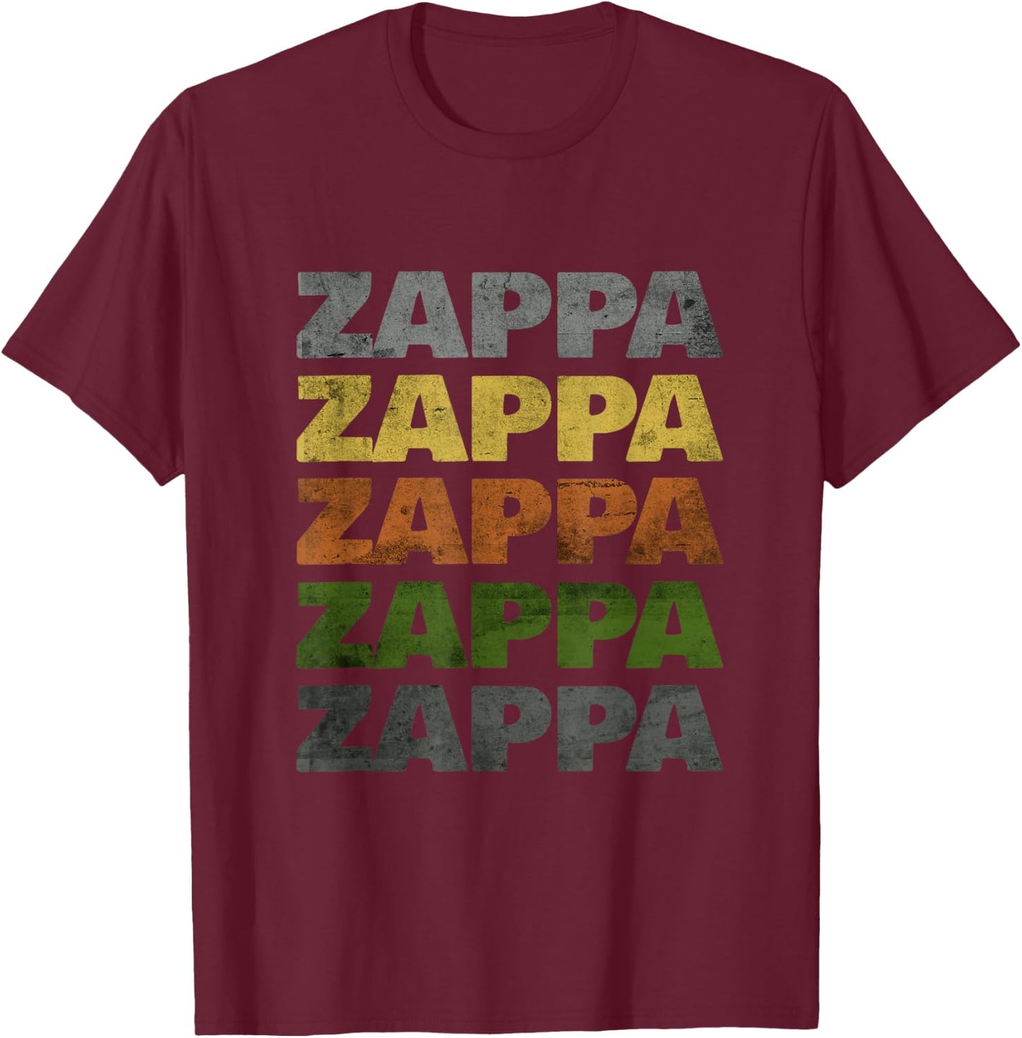 Love Heart Zappa Grunge Retro Vintage Style Black Zappa T-Shirt - T-Shirt | Maroon