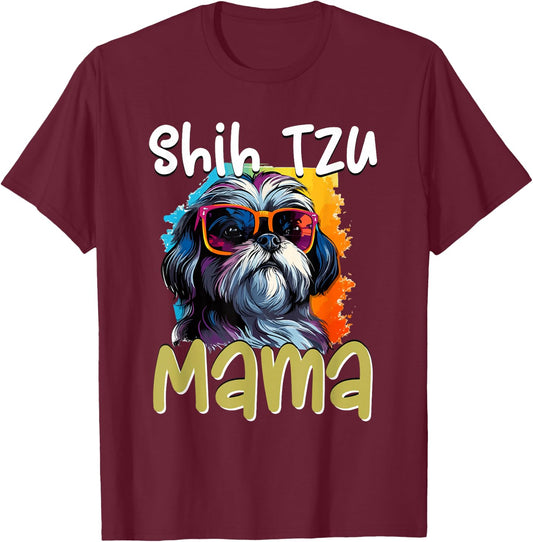 Shih Tzu Hsi Shih Dog Pet Dog Breed Shih Tzu Mom T-Shirt - T-Shirt | Maroon