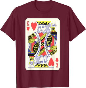 King of Hearts Playing Card | Couples Halloween Costume T-Shirt - T-Shirt | Maroon