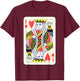 King of Hearts Playing Card | Couples Halloween Costume T-Shirt - T-Shirt | Maroon