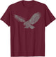 Beautiful Eagle American Bird Silhouette Flying Vintage USA T-Shirt - T-Shirt | Maroon