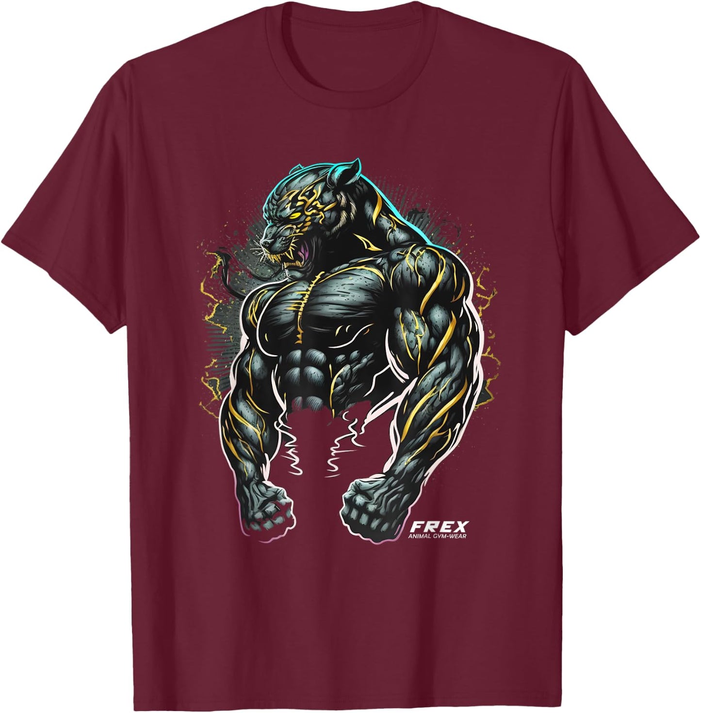 Panther Bodybuilding Fitness Gym Wear T-Shirt - T-Shirt | Maroon