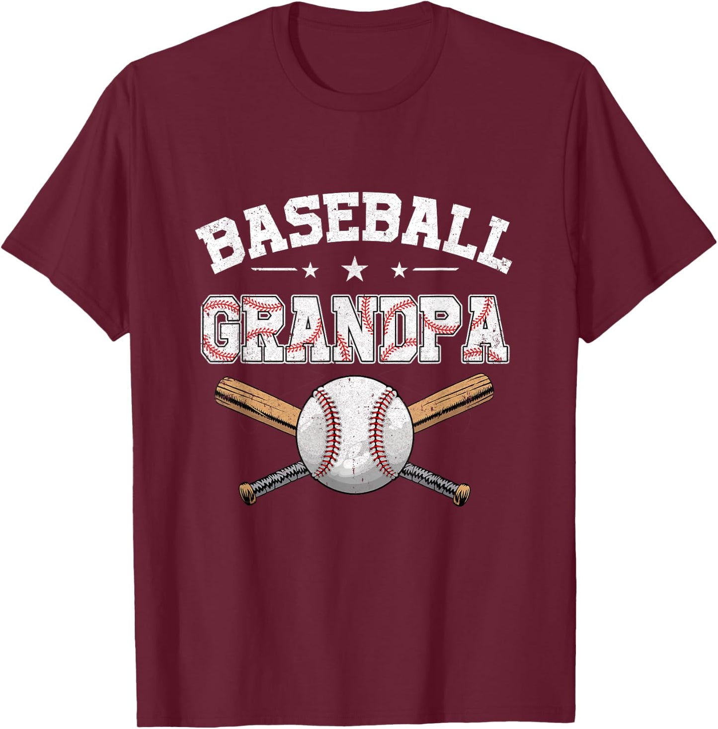 Baseball Grandpa For Fathers Day Baseball Lovers T-Shirt - T-Shirt | Maroon