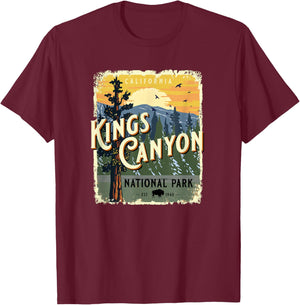 Kings Canyon National Park California USA Vintage Souvenir T-Shirt - T-Shirt | Maroon