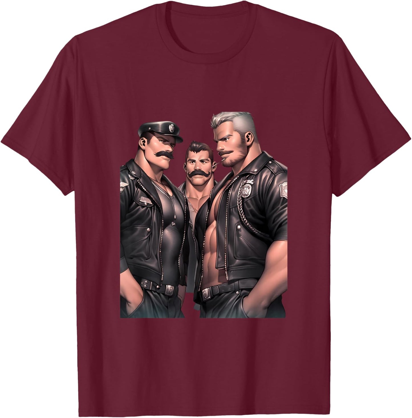 Gay Pride - Leather Gay Daddy Man Bear Kink Gay Bearded T-Shirt - T-Shirt | Maroon