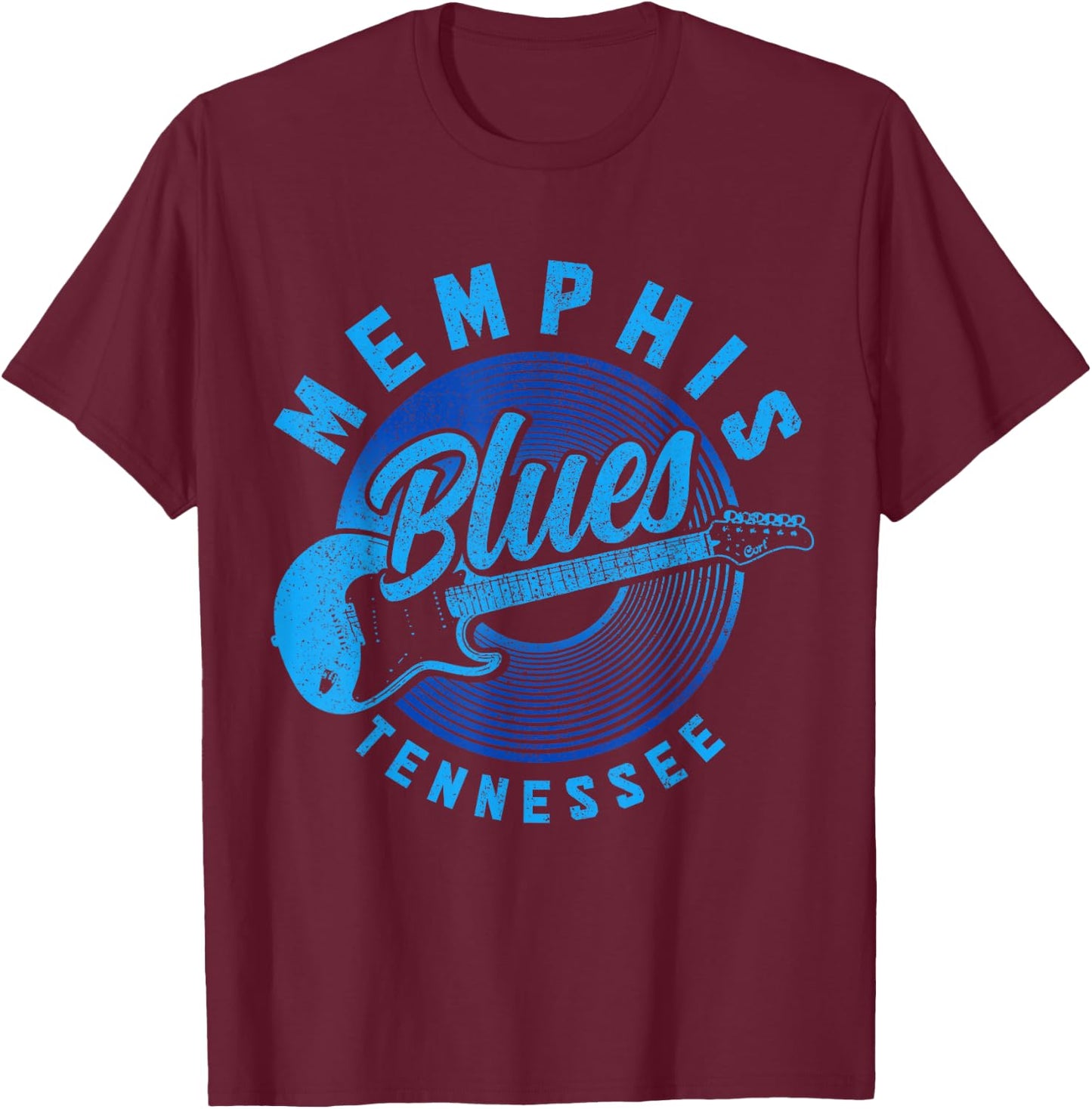 Memphis Tennessee TN Pride Guitar Blues Music Vintage T-Shirt - T-Shirt | Maroon
