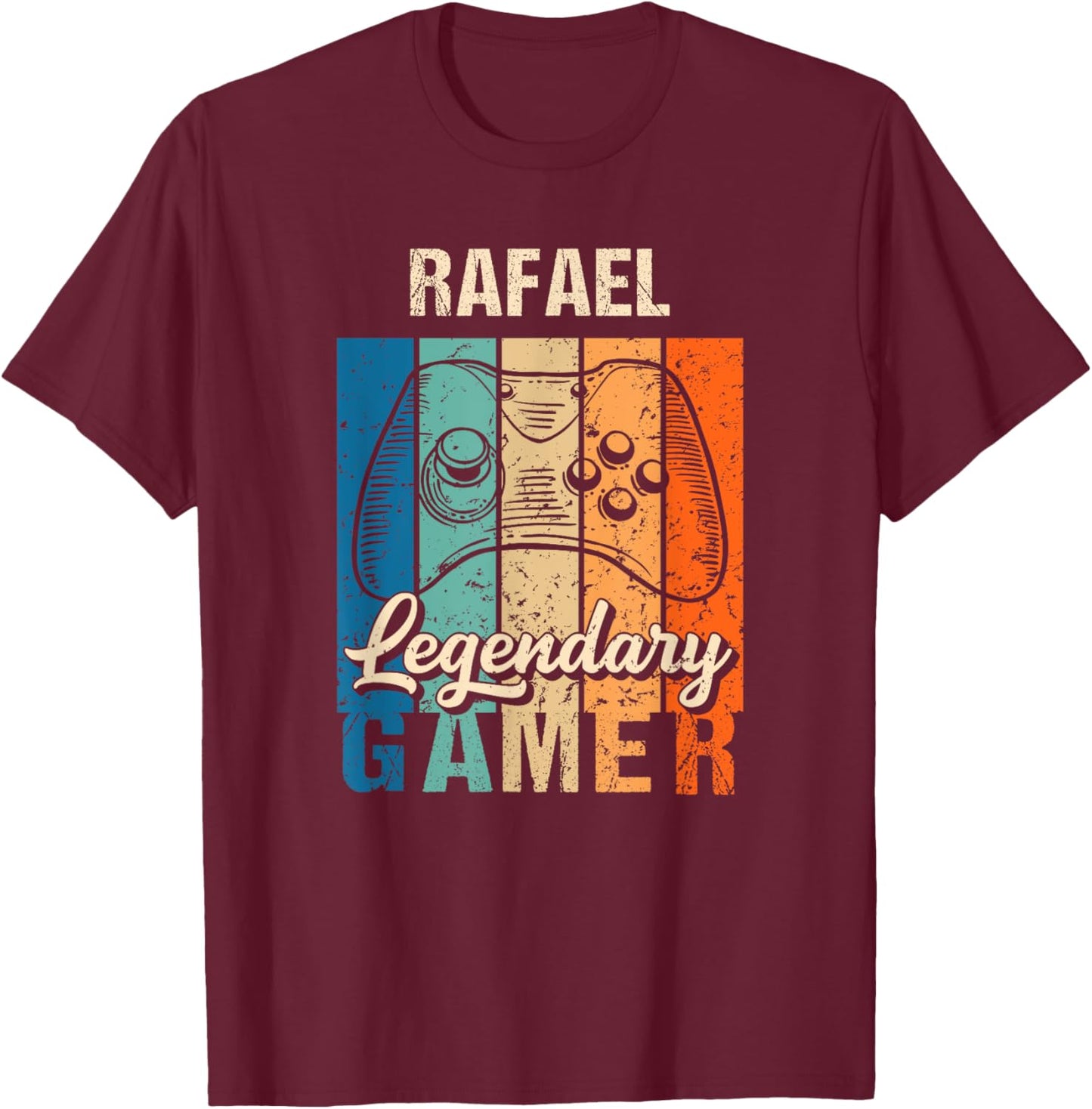 Rafael Name Gift - Personalized Legendary Gamer T-Shirt - T-Shirt | Maroon