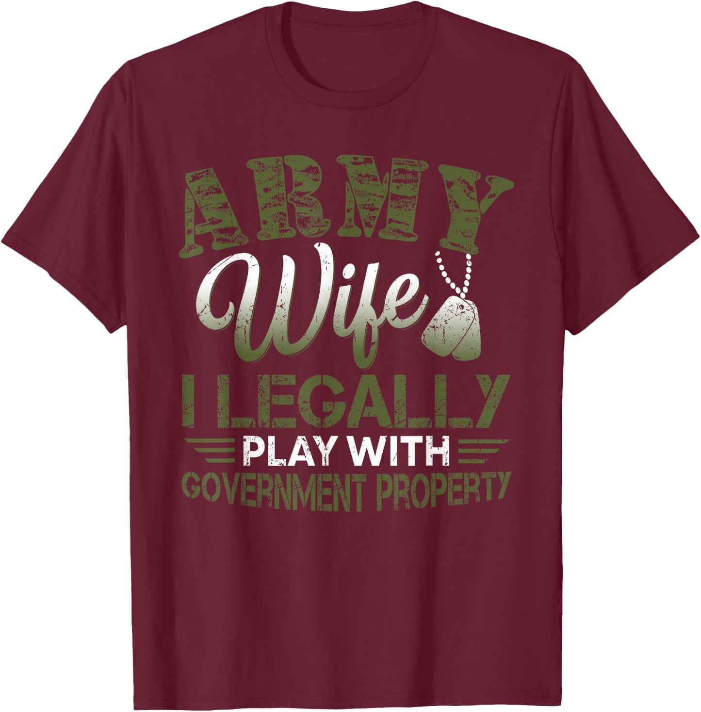 Army Veteran Wife Shirt Proud Army Wife Gift T-Shirt - T-Shirt | Maroon