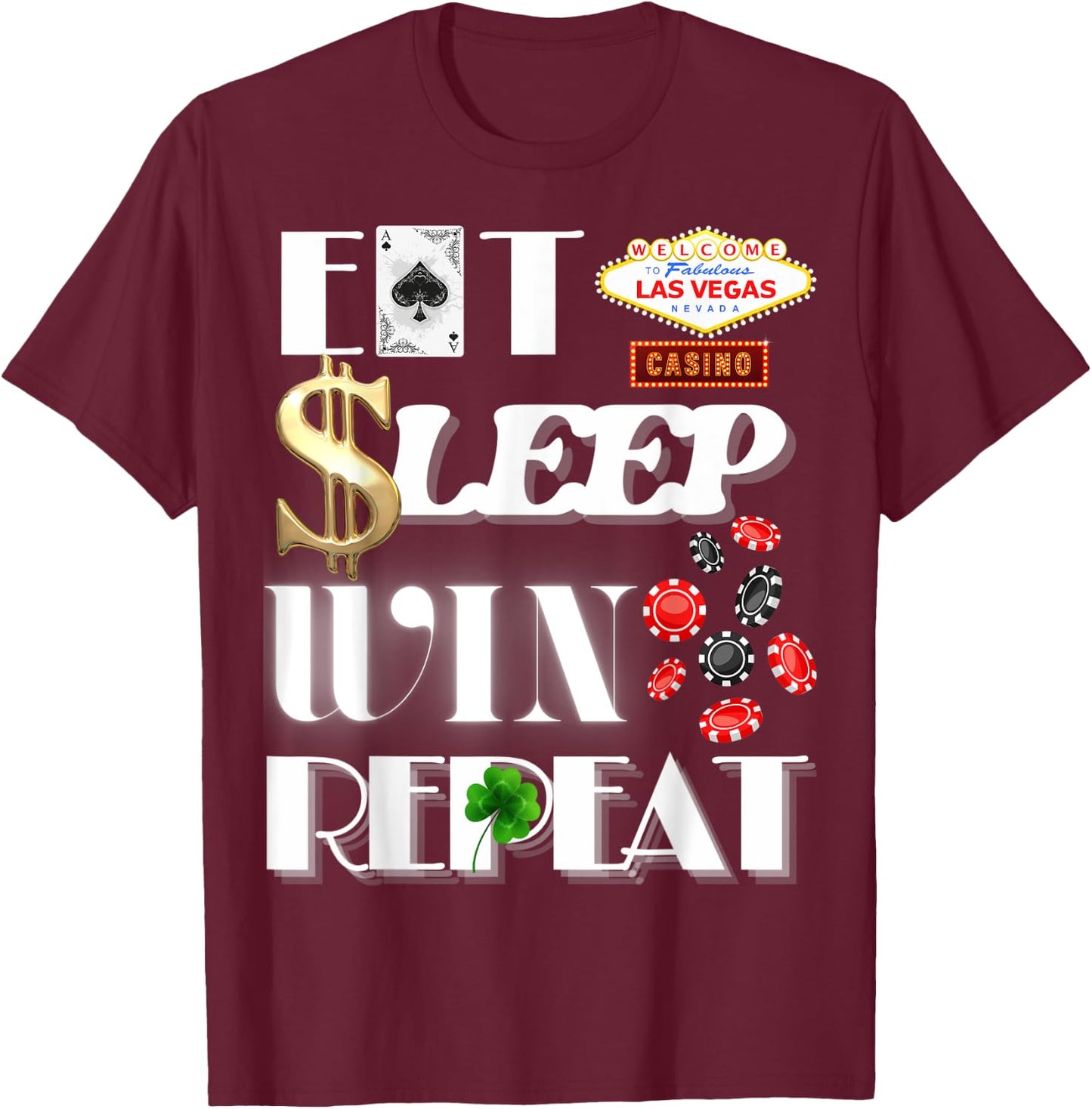 Funny Las Vegas Casino Trip Party Couple Family Matching T-Shirt - T-Shirt | Maroon