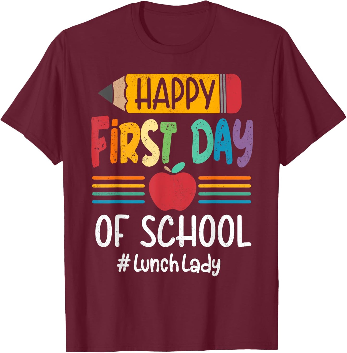 Welcome Back To School Lunch Lady Teacher Fist day of school T-Shirt - T-Shirt | Maroon