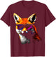 Fox Sunglasses - Art Animal Fox T-Shirt - T-Shirt | Maroon