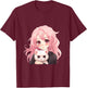 Anime and Cats Lover for Teen Manga kawaii Graphic Otaku T-Shirt - T-Shirt | Maroon