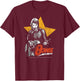 David Bowie- Bowie Guitar with Star T-Shirt - T-Shirt | Maroon