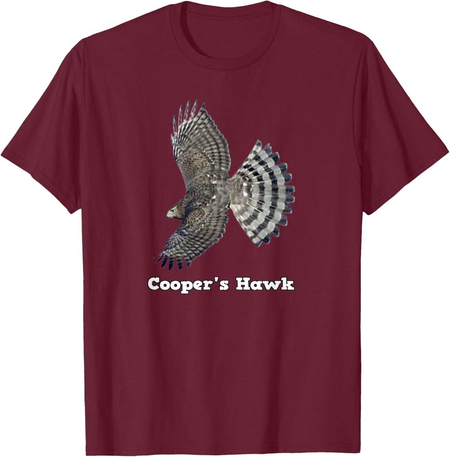 Cooper's Hawk Wildlife T-Shirt - T-Shirt | Maroon