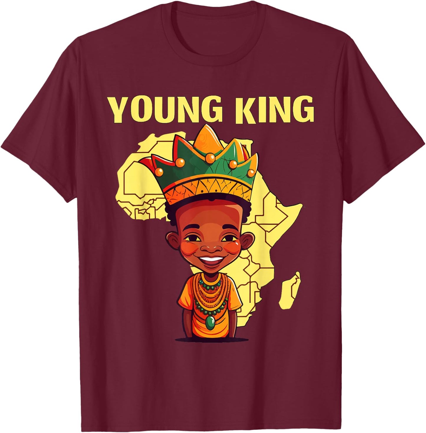 Cool African Kente Art Men Boys Kids African American Print T-Shirt - T-Shirt | Maroon