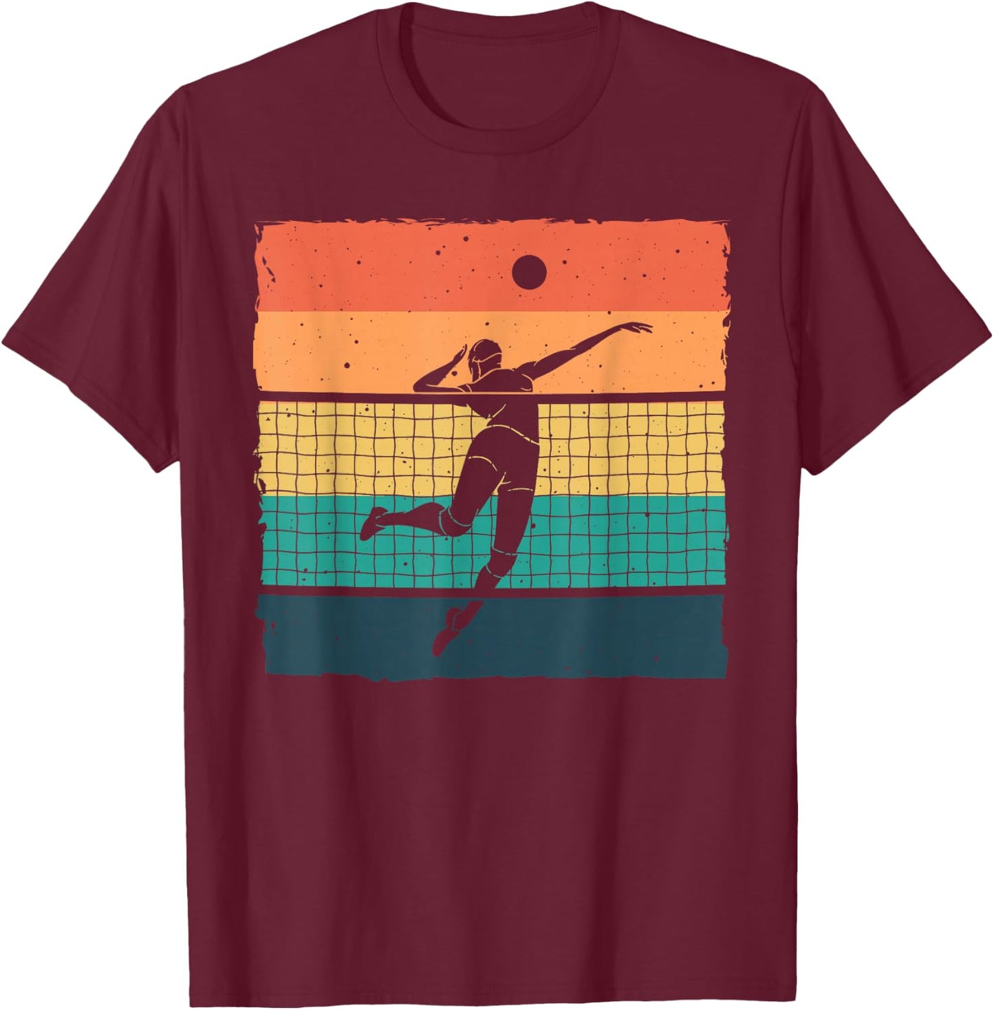 Vintage Volleyball Design Women Volleyball Player T-Shirt - T-Shirt | Maroon