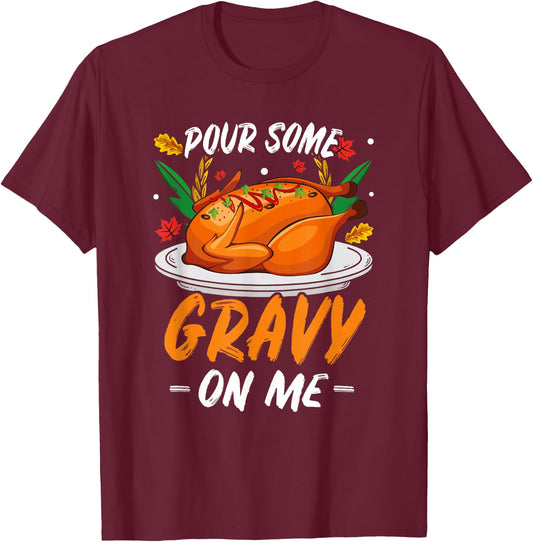 Anno Royal -Adults Thanksgiving Turkey Pattern , Black, Small T-Shirt - T-Shirt | Maroon