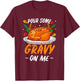 Anno Royal -Adults Thanksgiving Turkey Pattern , Black, Small T-Shirt - T-Shirt | Maroon