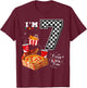 Funny Pizza Lover 7th Birthday Crew for 7 Years Old Boys T-Shirt - T-Shirt | Maroon