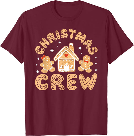 Christmas Crew Gingerbread Cookie Holiday Baking T-Shirt - T-Shirt | Maroon