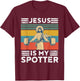 Christian Athlete Apparel Workout Gym Jesus Is My Spotter T-Shirt - T-Shirt | Maroon
