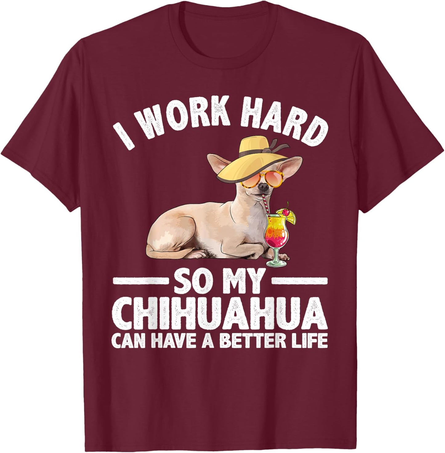 Cool Chihuahua Art Women Chihuahua Lover Dog Owner T-Shirt - T-Shirt | Maroon