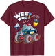 Funny Monster Truck Police Car Boy Wee Woo Cop Policeman T-Shirt - T-Shirt | Maroon