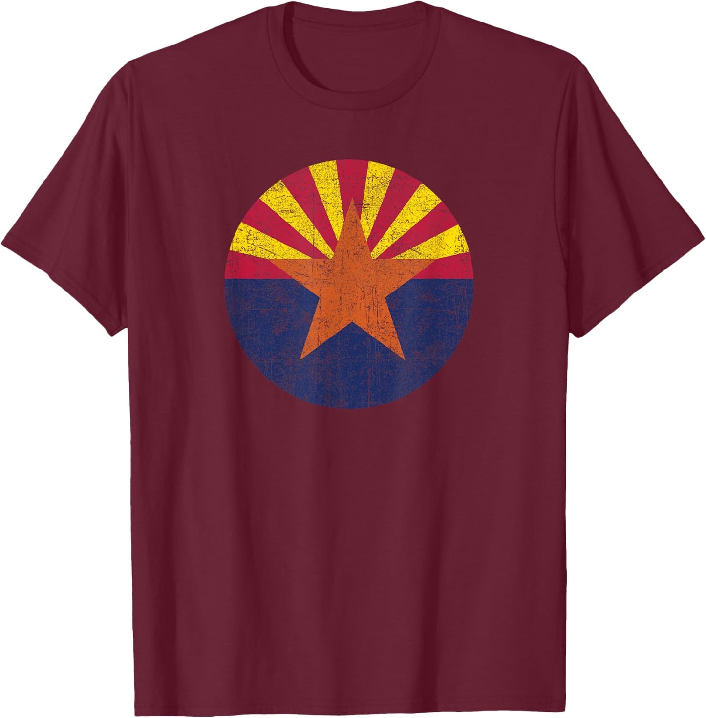 Vintage Arizona Flag Grand Canyon Sedona Retro Hiking T-Shirt - T-Shirt | Maroon