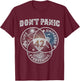 Venn Diagram Don't Panic Life The Universe And Everything 42 T-Shirt - T-Shirt | Maroon
